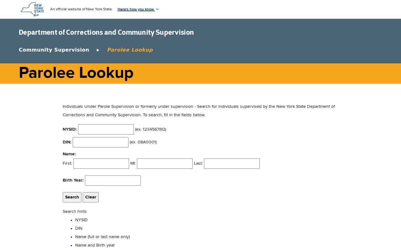 Greene criminal records in Chenango County through the official DOCCS parolee lookup