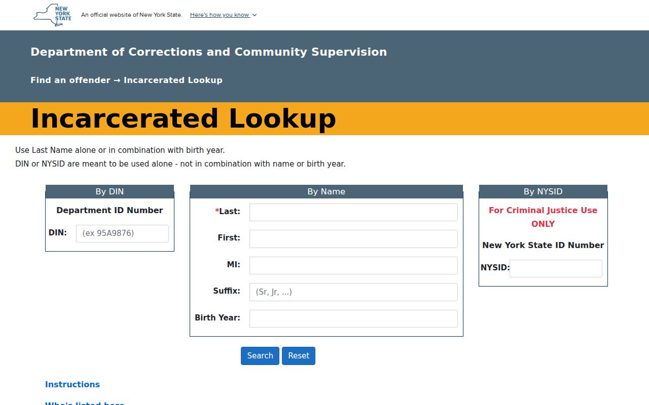 Chenango County criminal history DOCCS incarcerated lookup